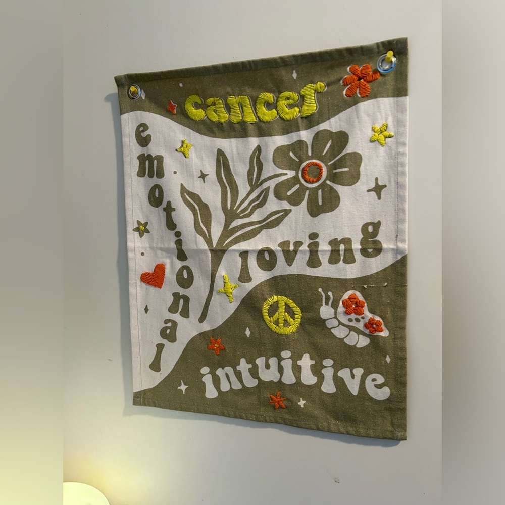 Cancer Zodiac Tapestry, Urban Outfitters, Green, 20"l x 16"w